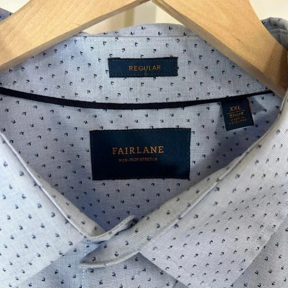 Fairlane Size XXL Short Non Iron Stretch Men’s Long Sleeve Shirt Business Office - Picture 3 of 15